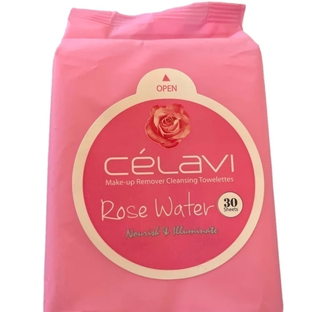 CELAVI rose water make-up remover cleansing tissues
